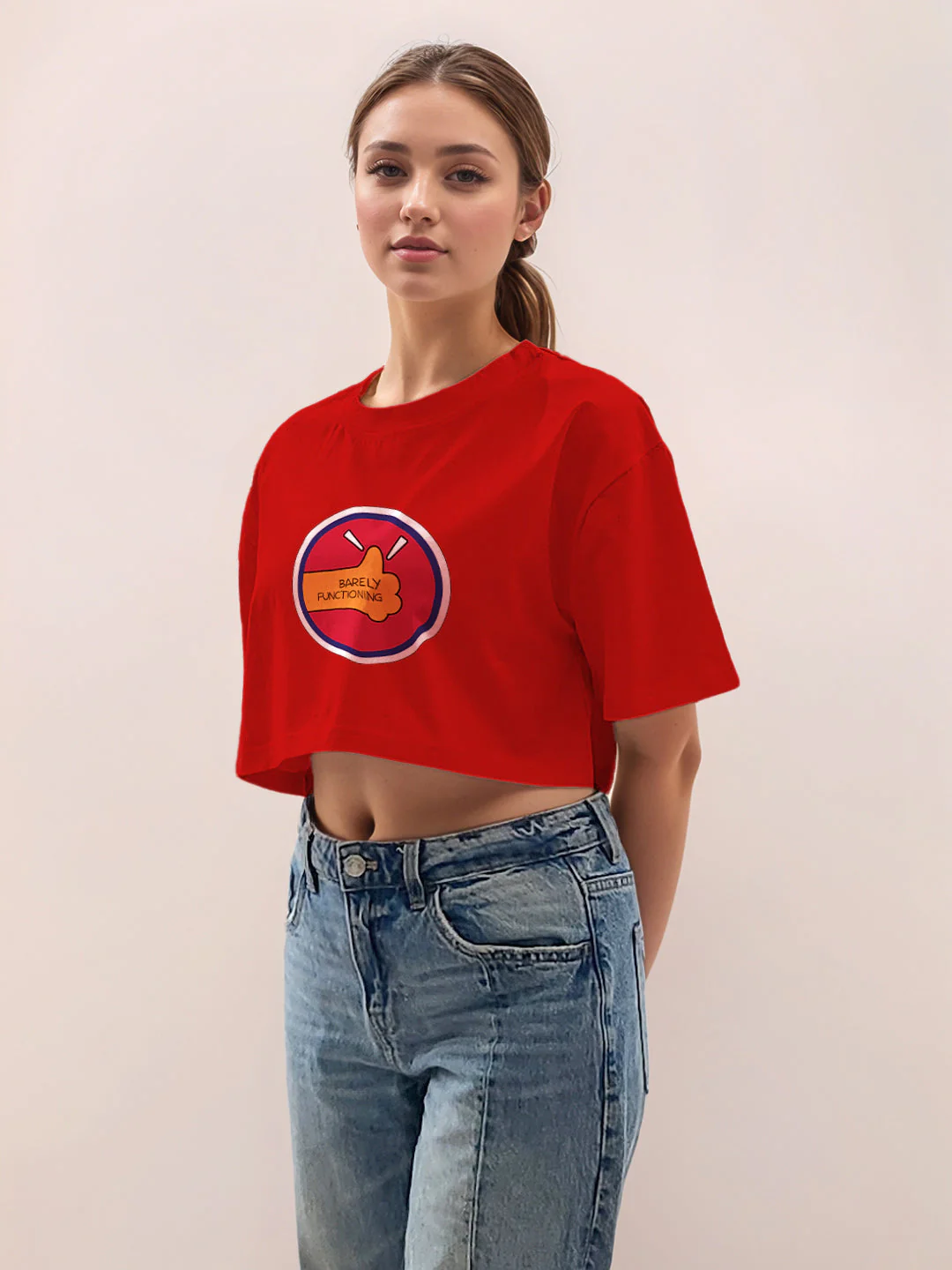 Red Graphic Half Sleeves T-Shirt - Image 3