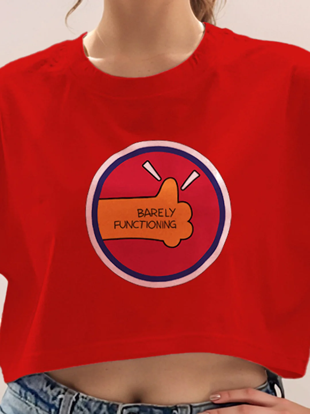 Red Graphic Half Sleeves T-Shirt - Image 6