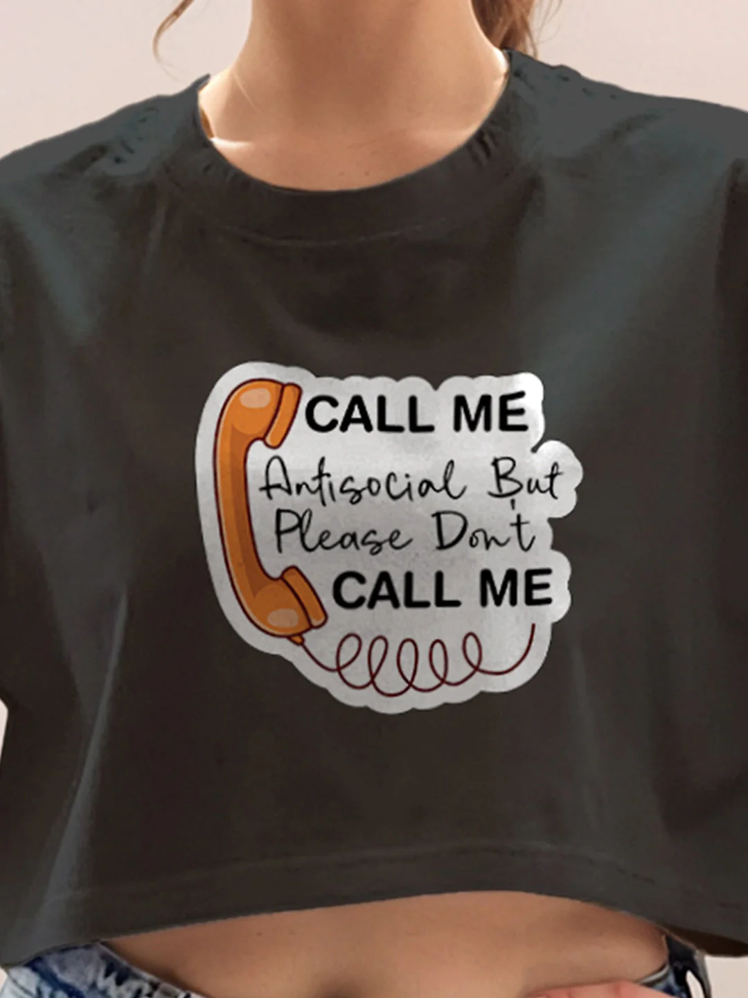 Black Graphic Half Sleeves T-Shirt - Image 6