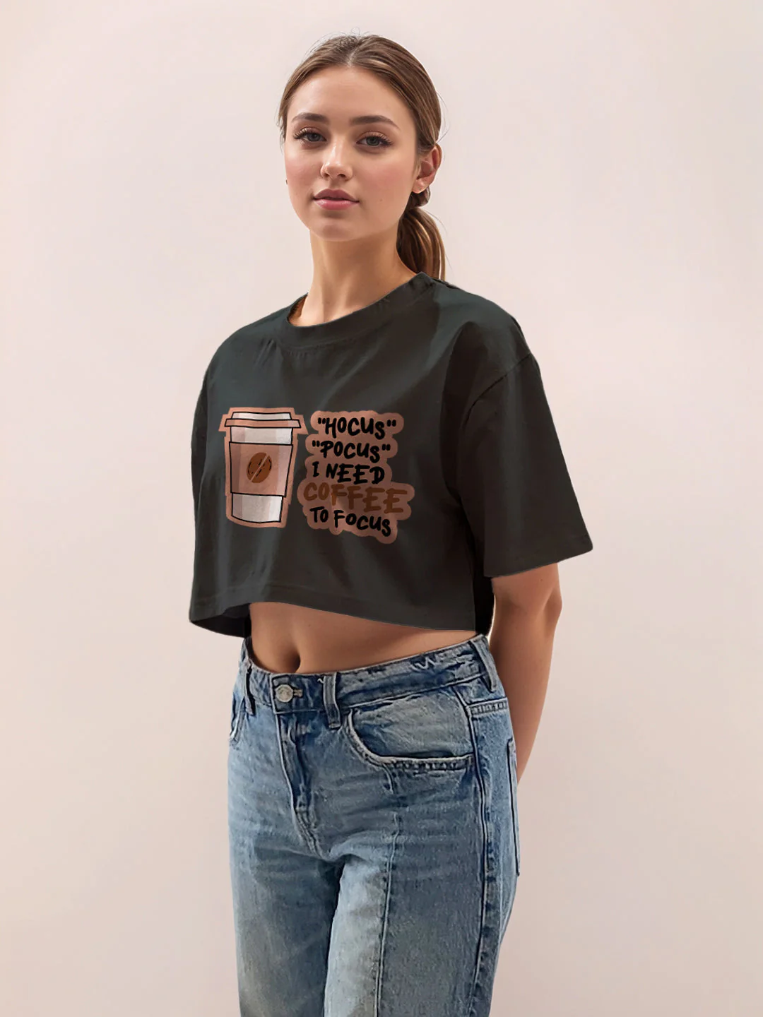 Black Graphic Half Sleeves T-Shirt - Image 3