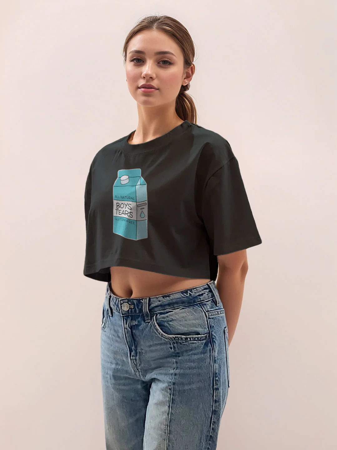 Black Graphic Half Sleeves T-Shirt - Image 3