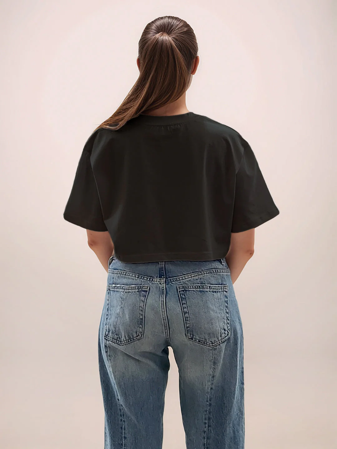 Black Graphic Half Sleeves T-Shirt - Image 4