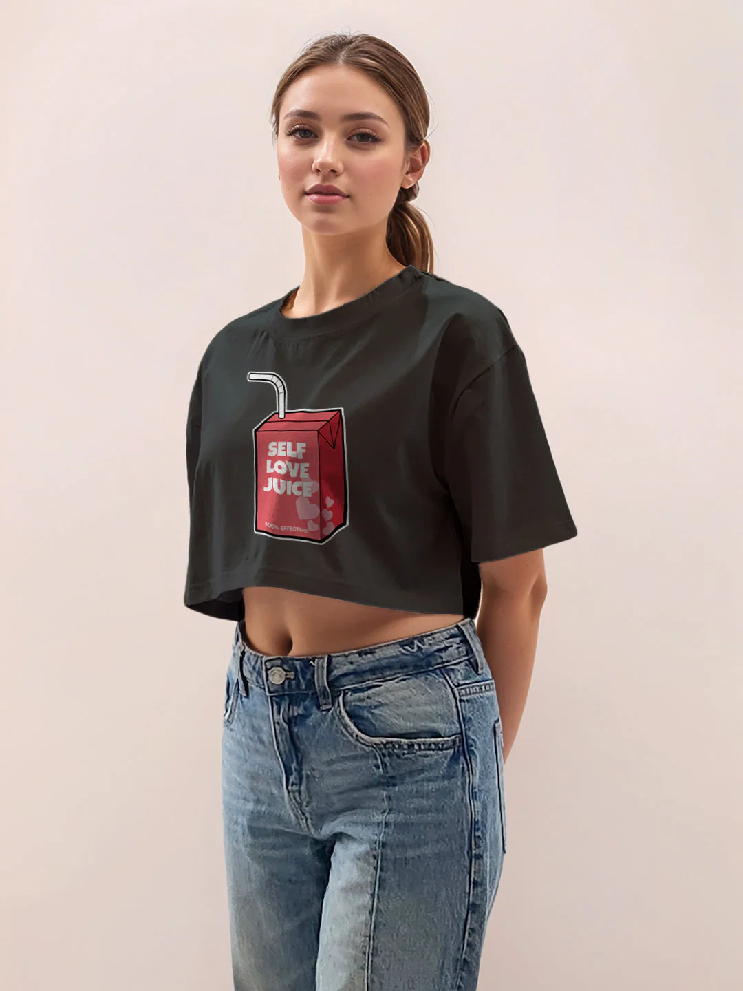Black Graphic Half Sleeves T-Shirt - Image 3