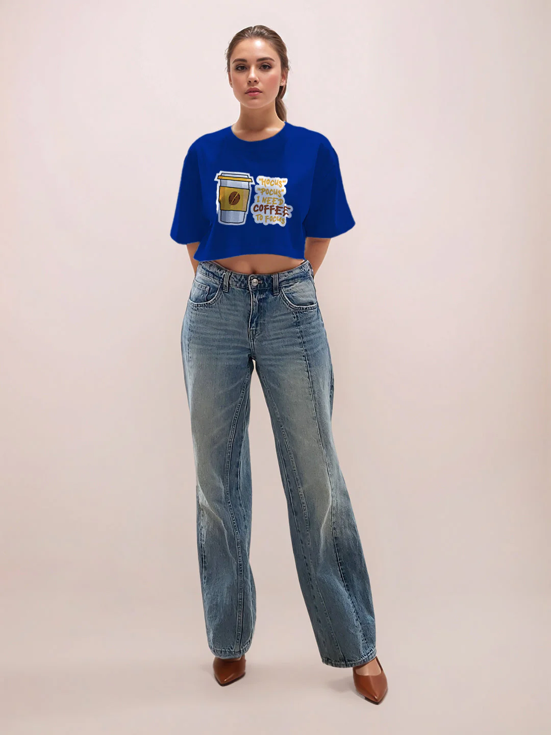 Blue Graphic Half Sleeves T-Shirt