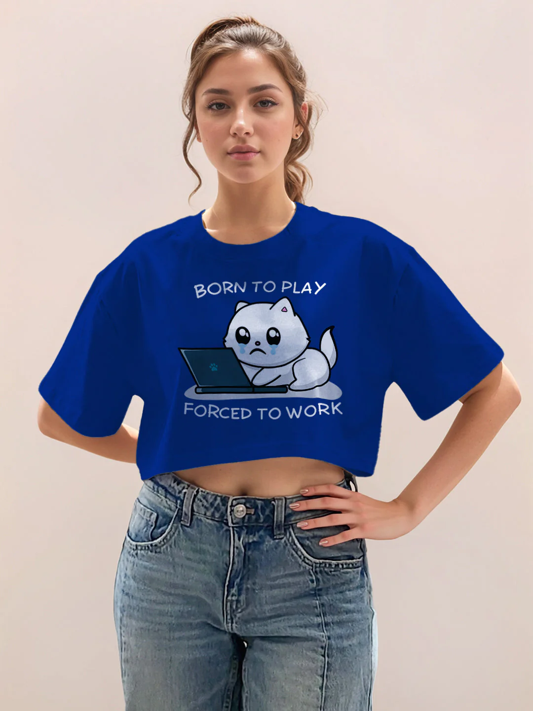 Blue Graphic Half Sleeves T-Shirt - Image 2