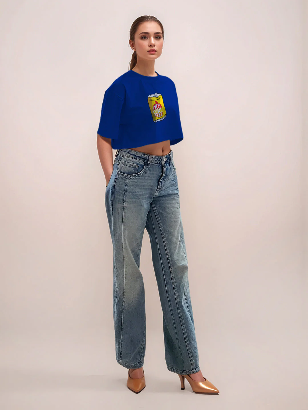 Blue Graphic Half Sleeves T-Shirt - Image 5