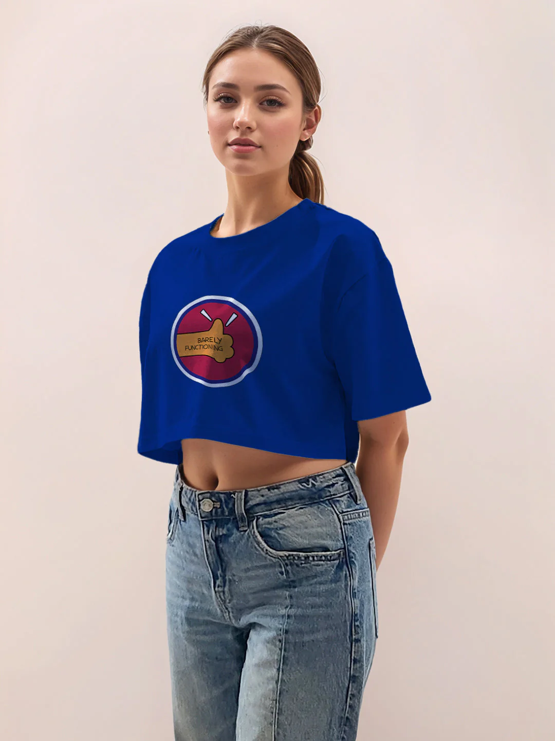Blue Graphic Half Sleeves T-Shirt - Image 3