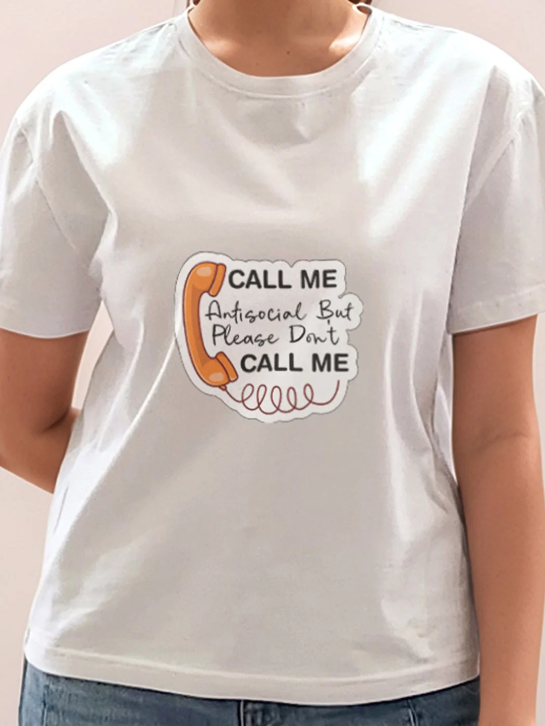 White Graphic Half Sleeves T-Shirt - Image 6