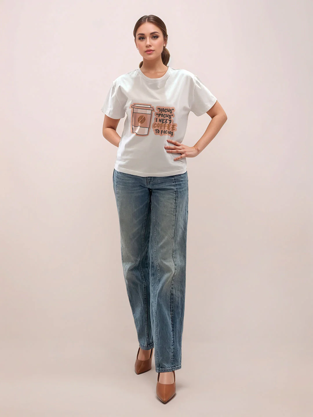White Graphic Half Sleeves T-Shirt