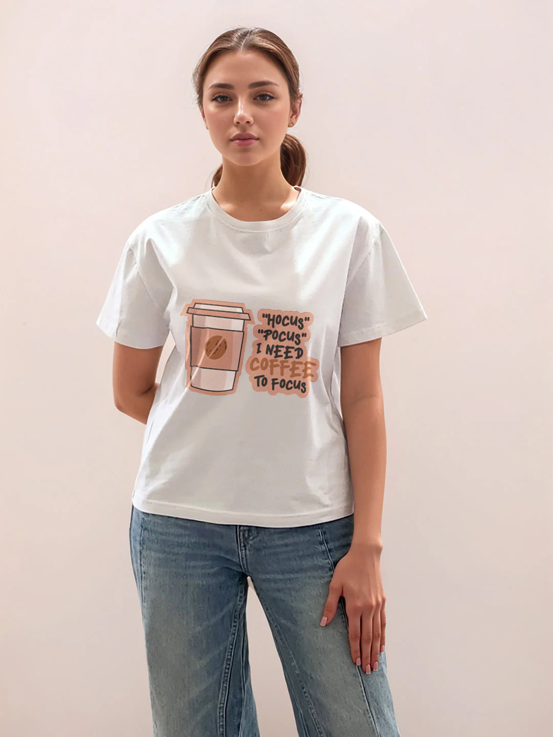 White Graphic Half Sleeves T-Shirt - Image 2