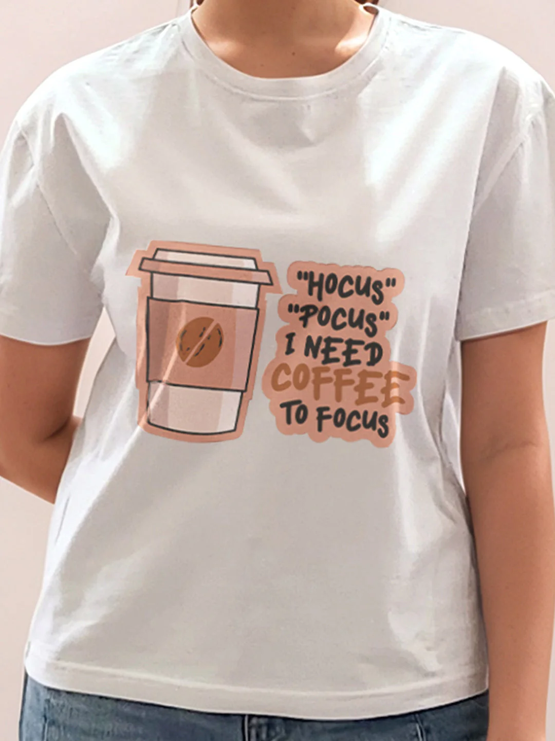White Graphic Half Sleeves T-Shirt - Image 6