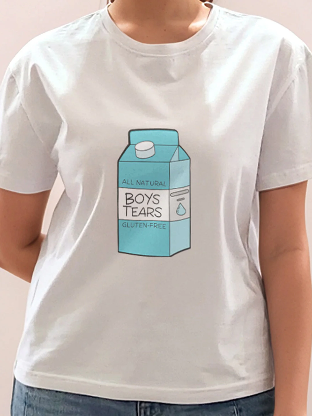 White Graphic Half Sleeves T-Shirt - Image 6
