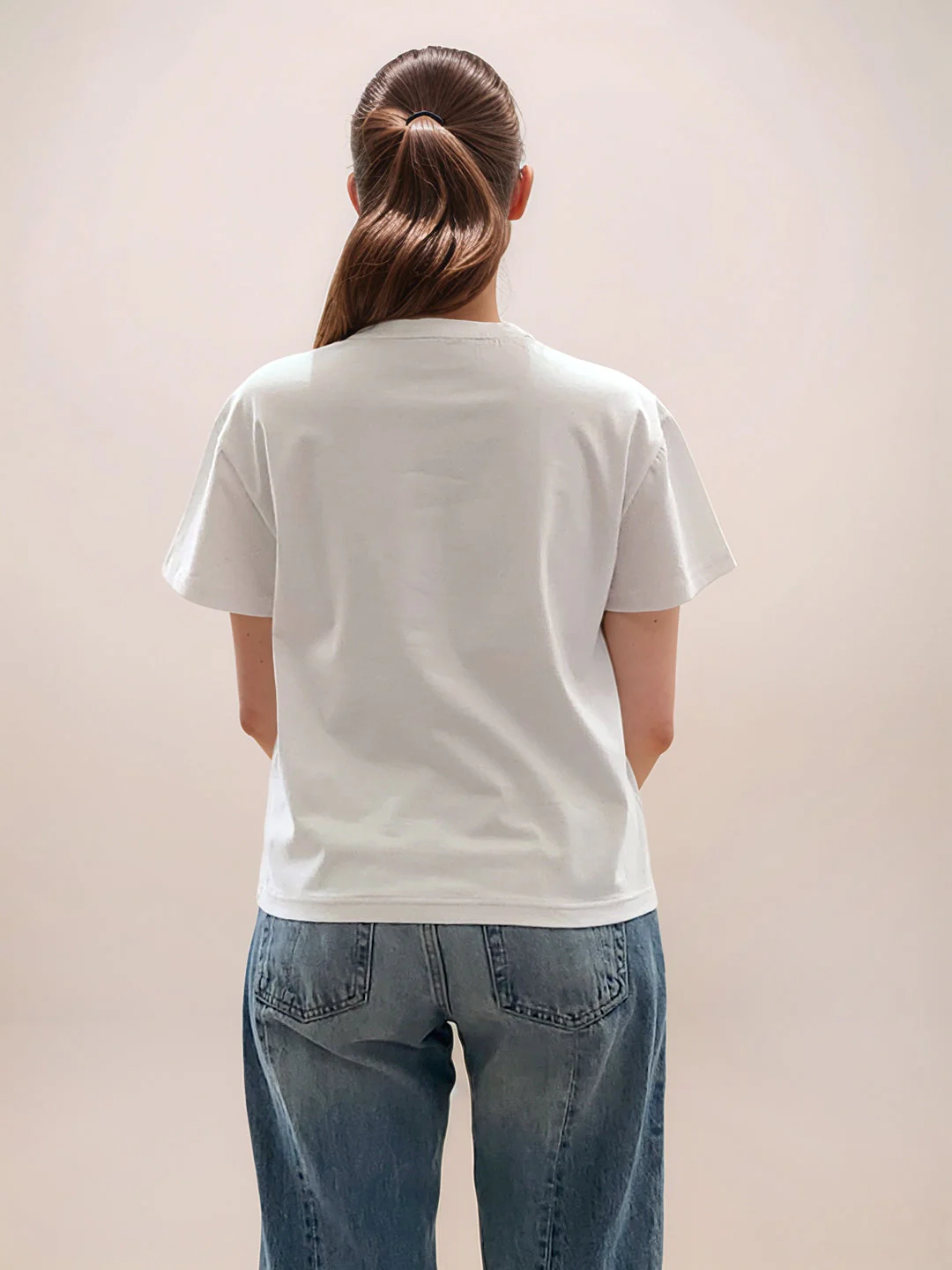 White Graphic Half Sleeves T-Shirt - Image 4