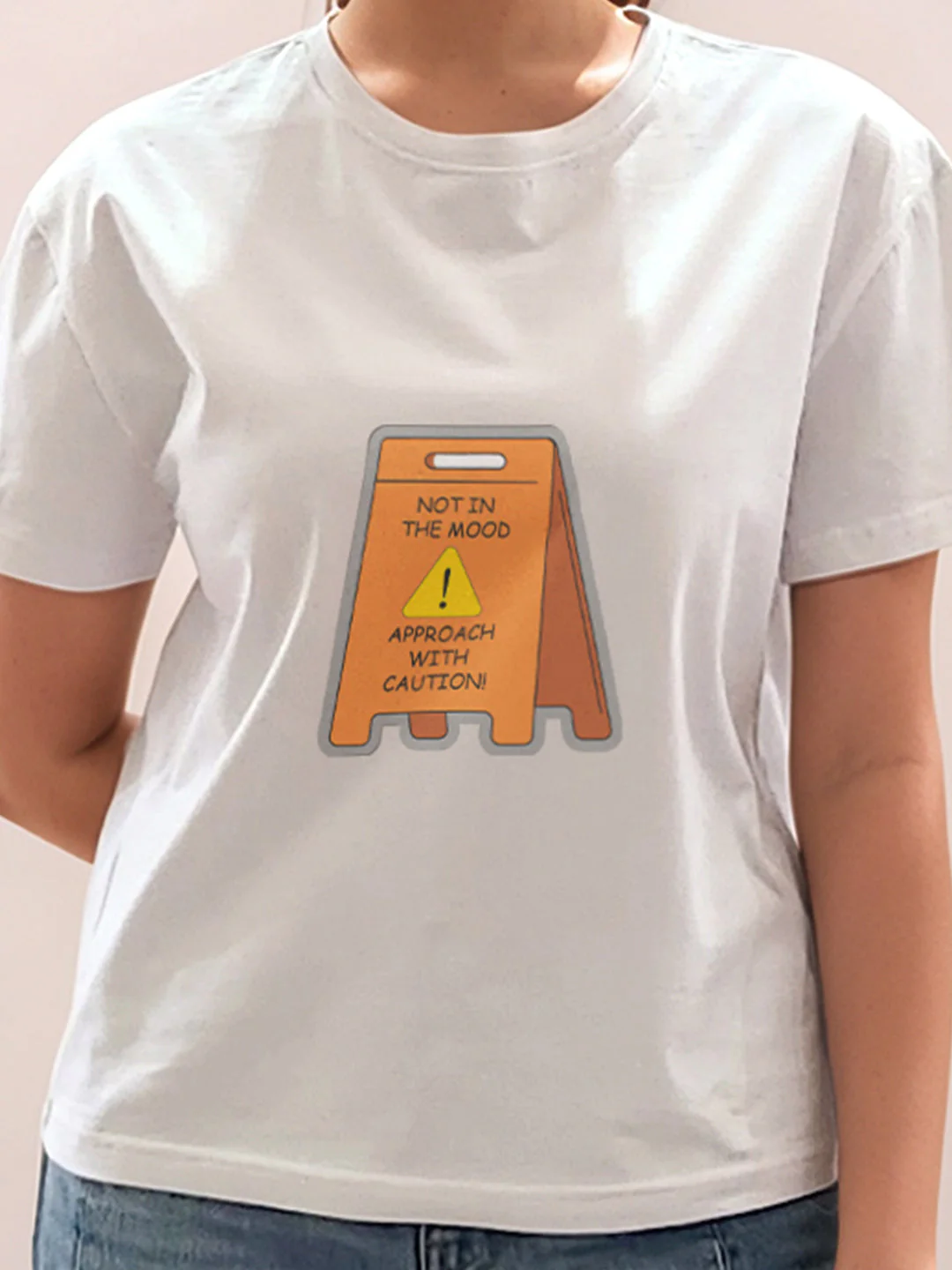 White Graphic Half Sleeves T-Shirt - Image 6