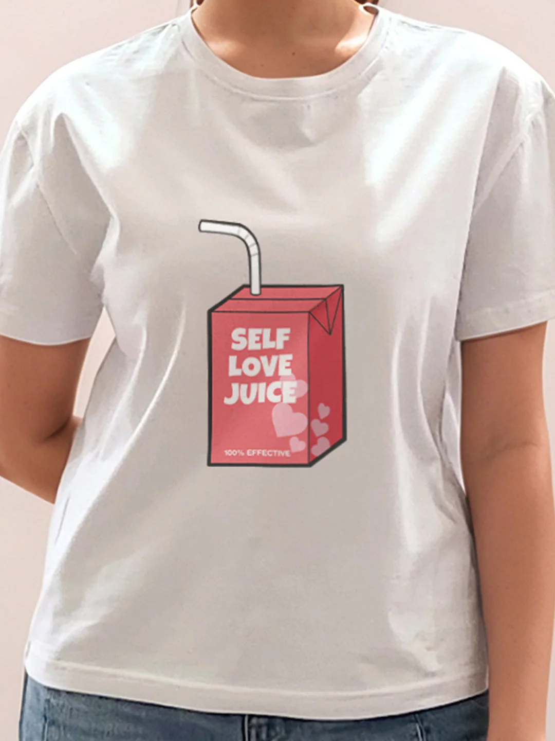 White Graphic Half Sleeves T-Shirt - Image 6