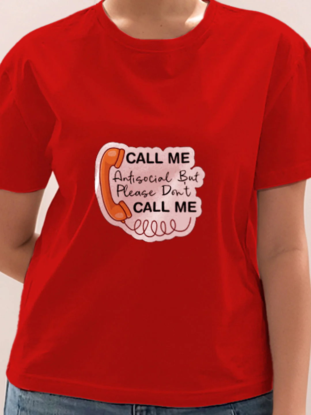 Red Graphic Half Sleeves T-Shirt - Image 6
