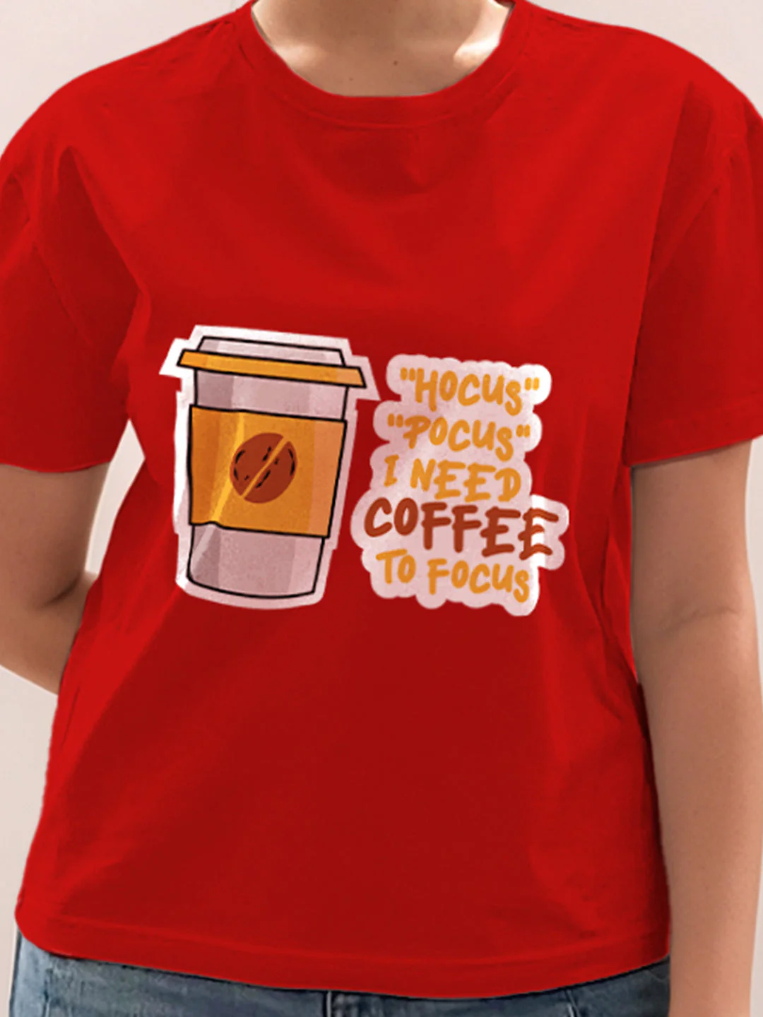 Red Graphic Half Sleeves T-Shirt - Image 6