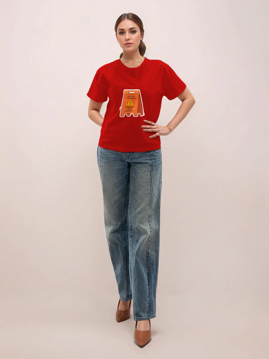 Red Graphic Half Sleeves T-Shirt