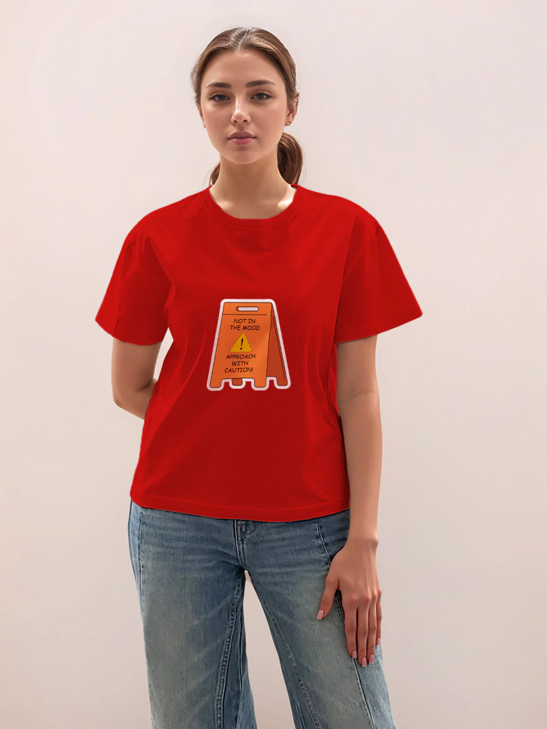 Red Graphic Half Sleeves T-Shirt - Image 2
