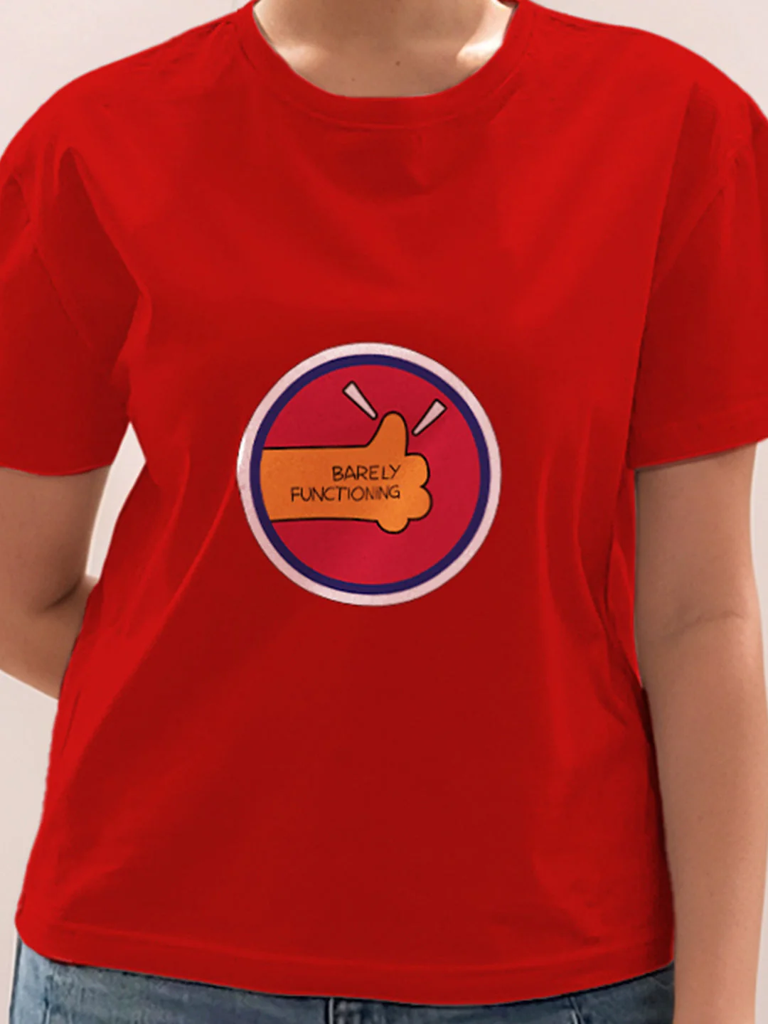 Red Graphic Half Sleeves T-Shirt - Image 6