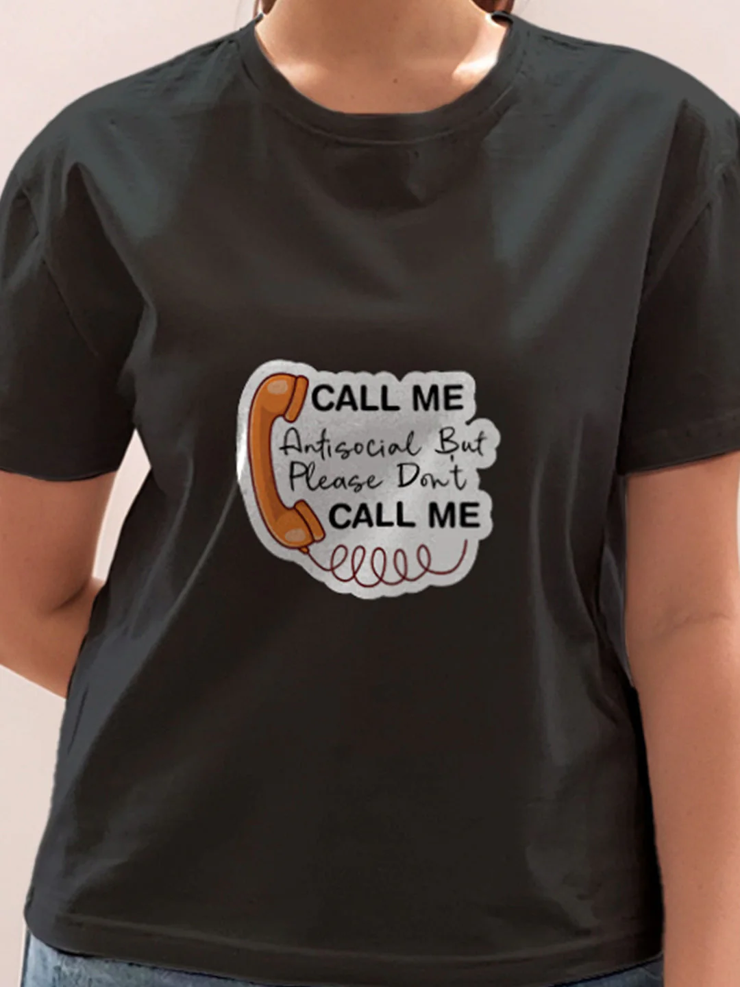 Black Graphic Half Sleeves T-Shirt - Image 6