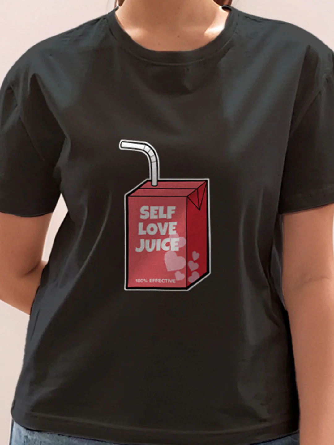 Black Graphic Half Sleeves T-Shirt - Image 6