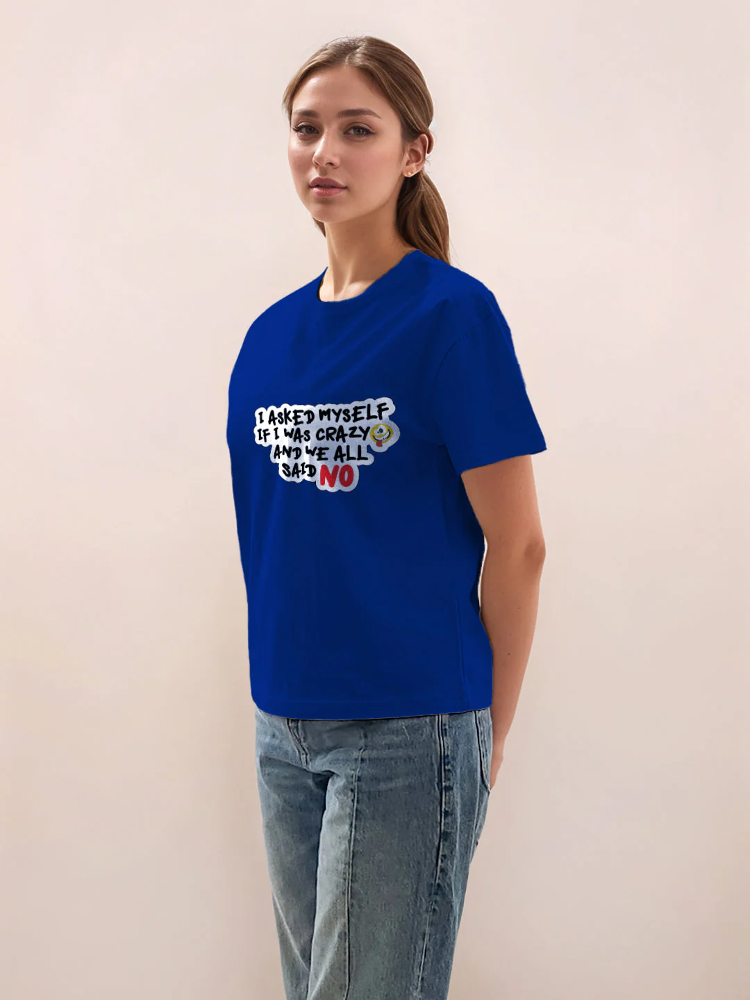 Blue Graphic Half Sleeves T-Shirt - Image 3