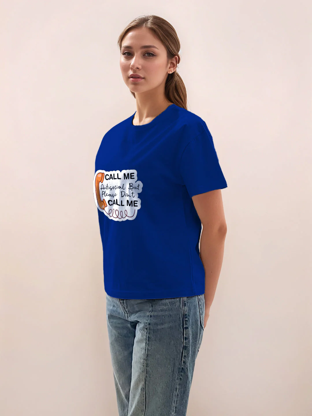 Blue Graphic Half Sleeves T-Shirt - Image 3