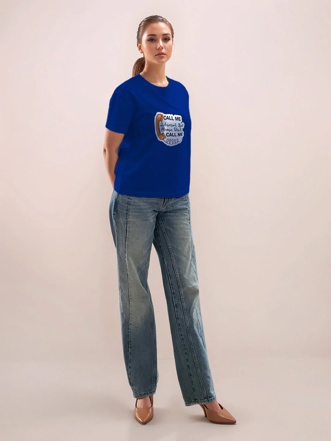Blue Graphic Half Sleeves T-Shirt - Image 5