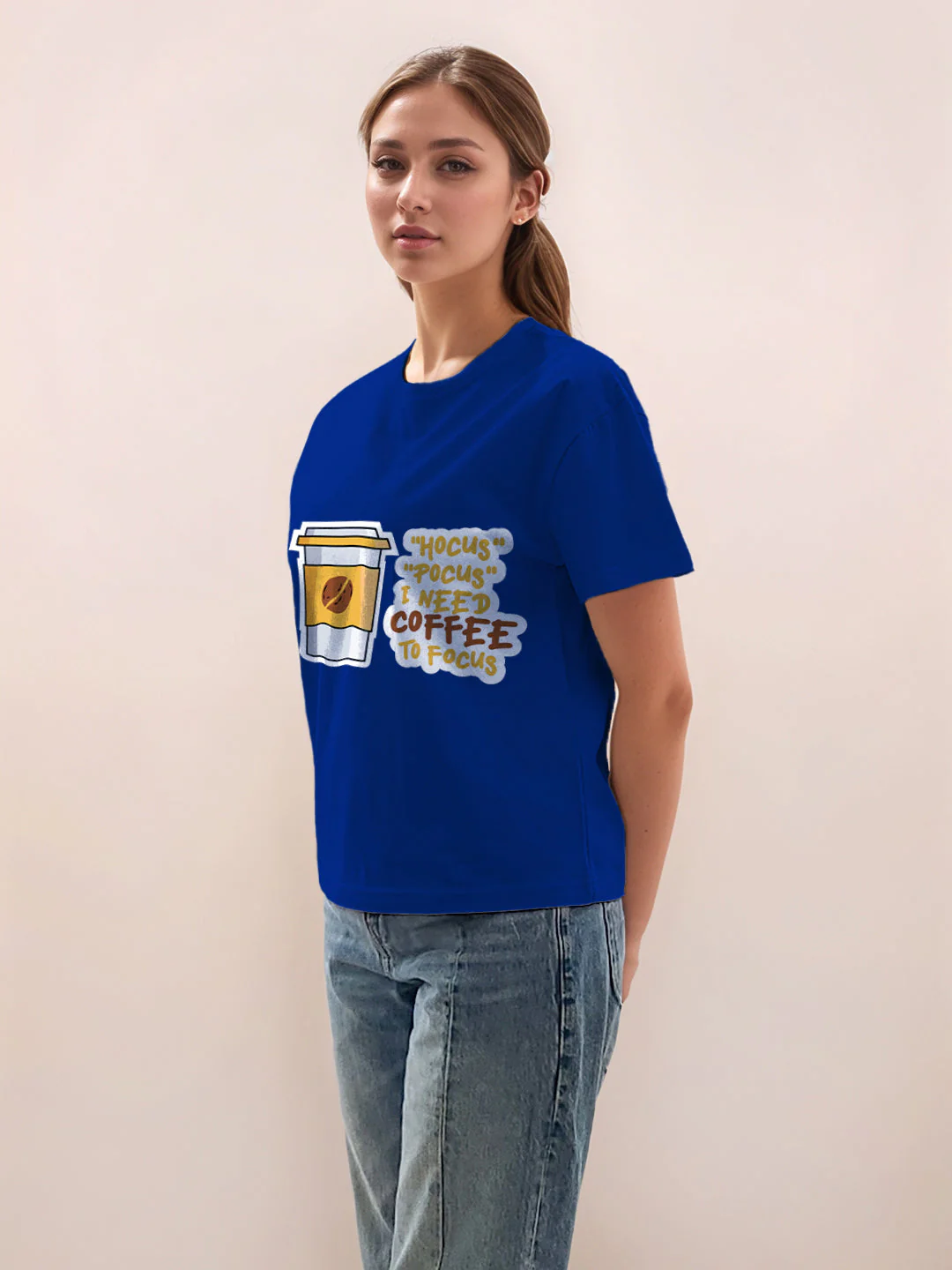Blue Graphic Half Sleeves T-Shirt - Image 3
