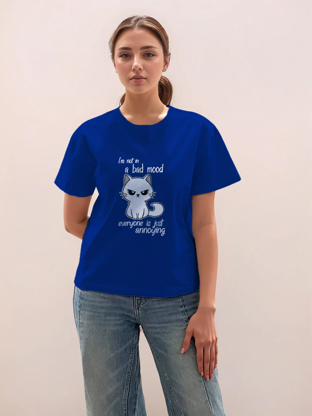 Blue Graphic Half Sleeves T-Shirt - Image 2