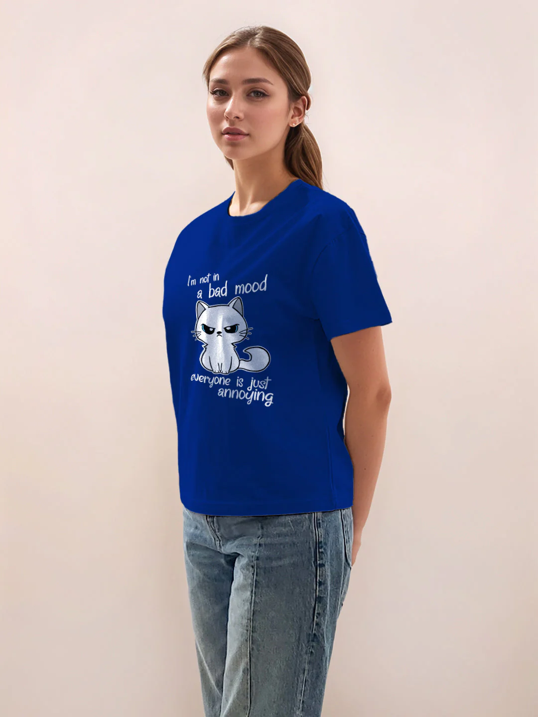 Blue Graphic Half Sleeves T-Shirt - Image 3