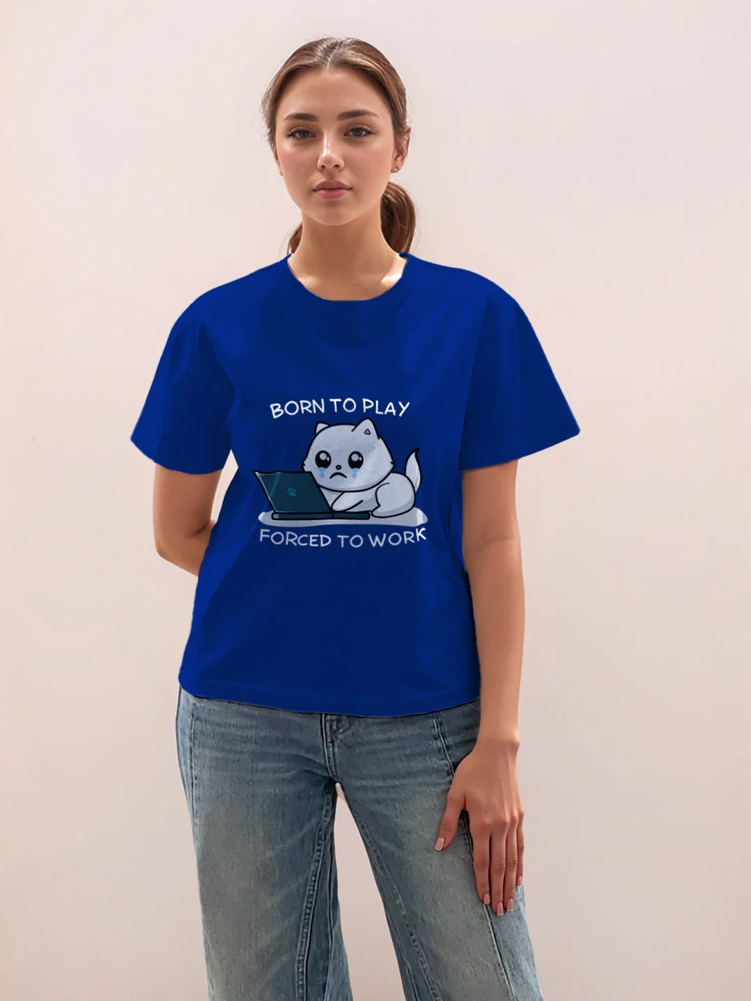 Blue Graphic Half Sleeves T-Shirt - Image 2
