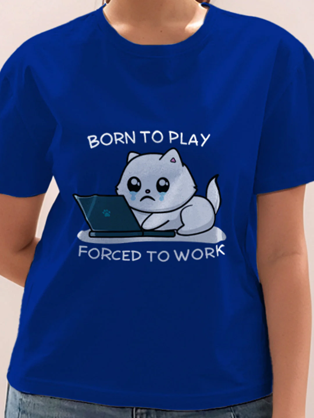Blue Graphic Half Sleeves T-Shirt - Image 6