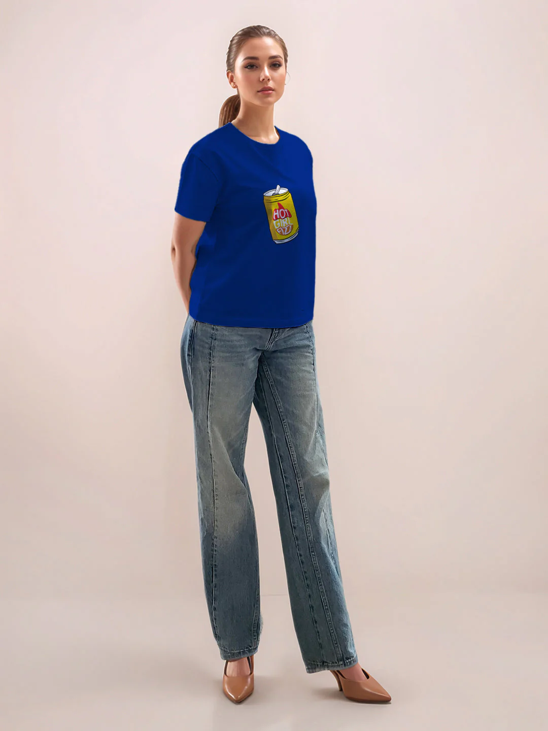 Blue Graphic Half Sleeves T-Shirt - Image 5