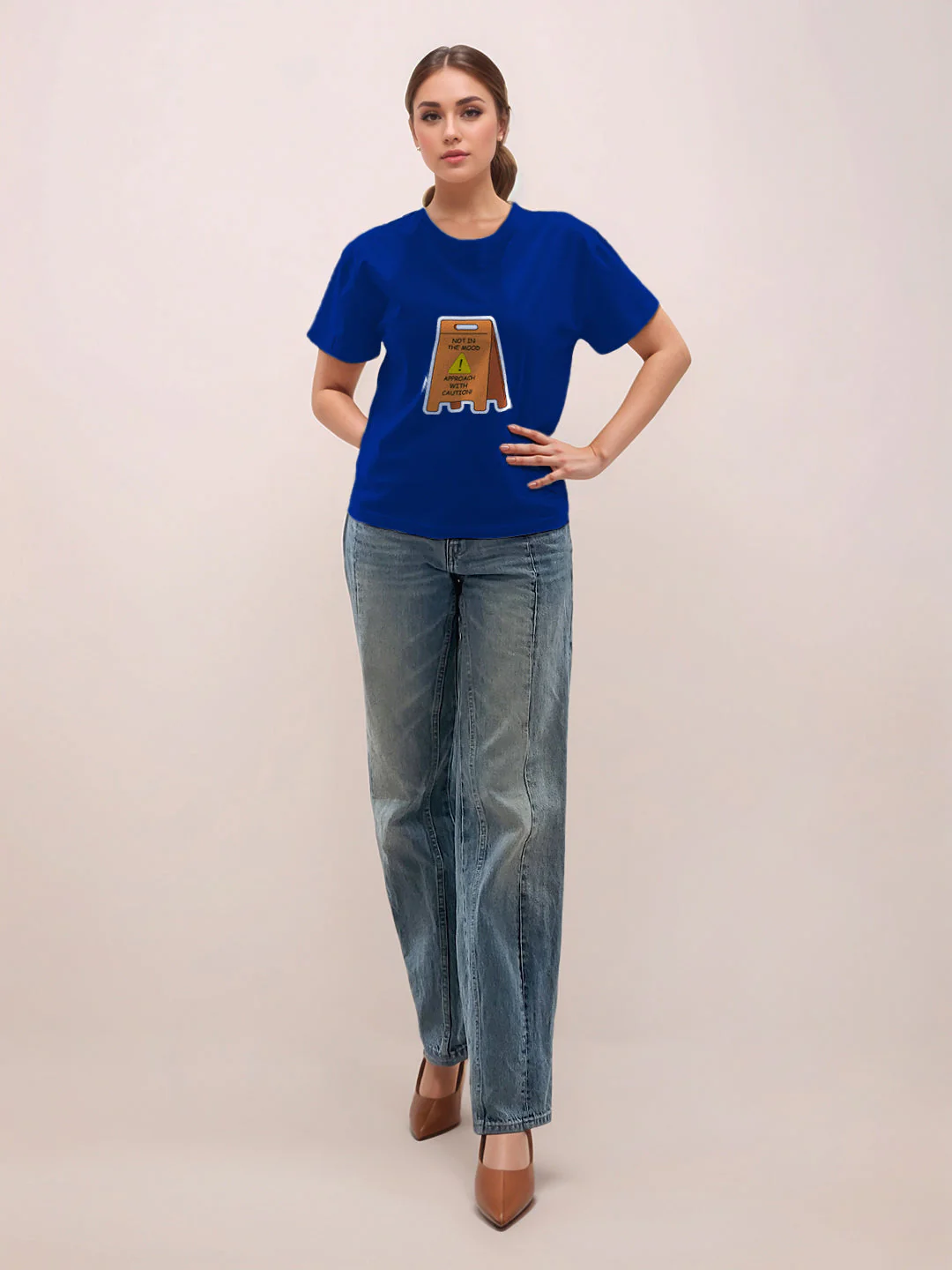 Blue Graphic Half Sleeves T-Shirt