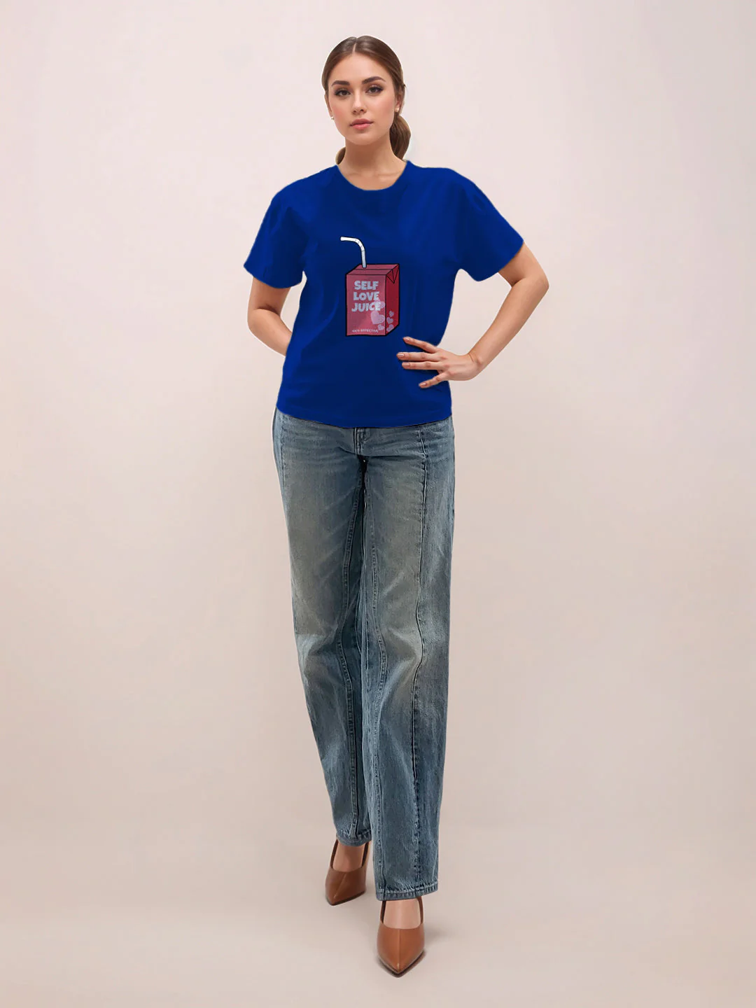 Blue Graphic Half Sleeves T-Shirt