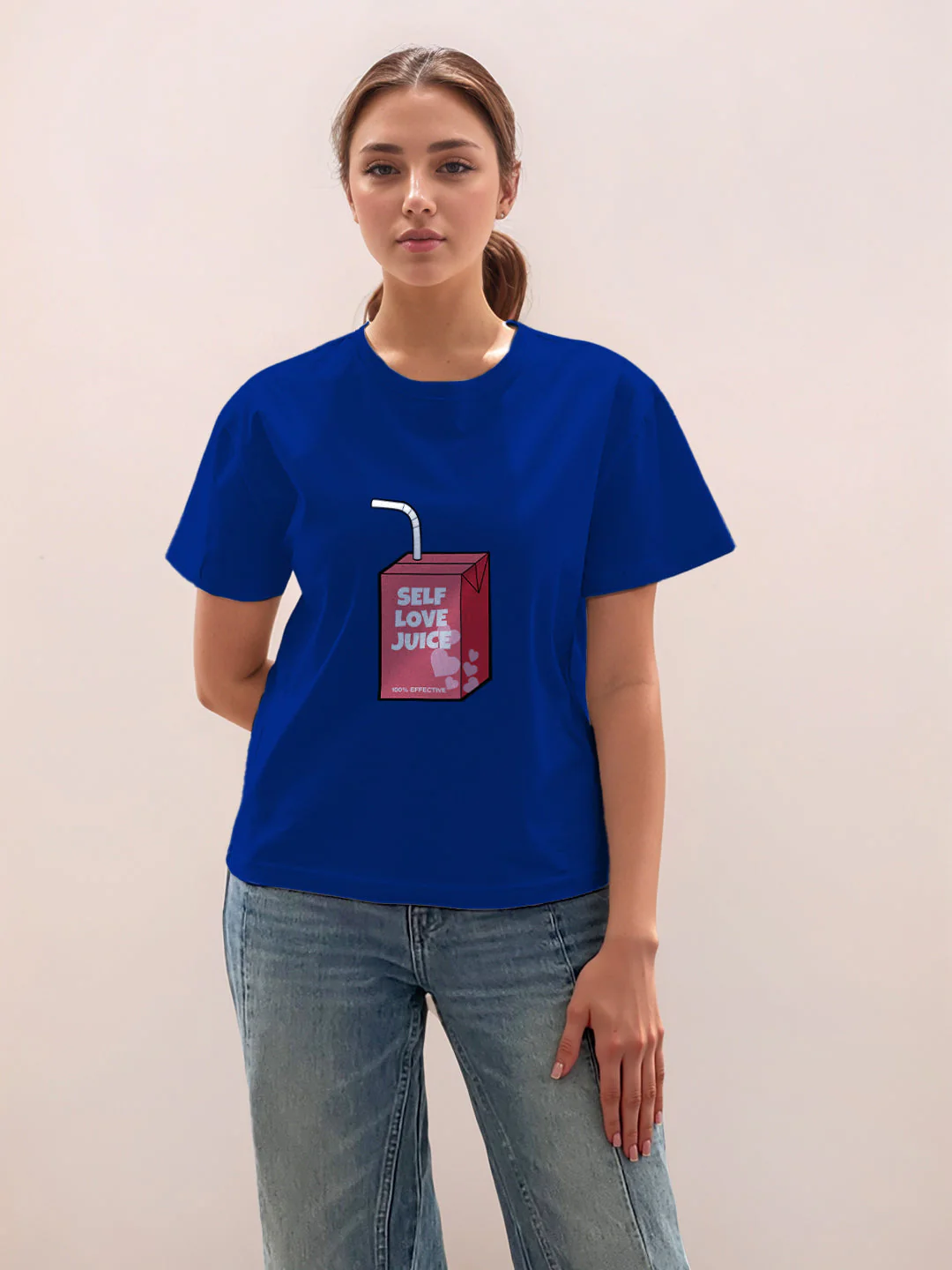Blue Graphic Half Sleeves T-Shirt - Image 2