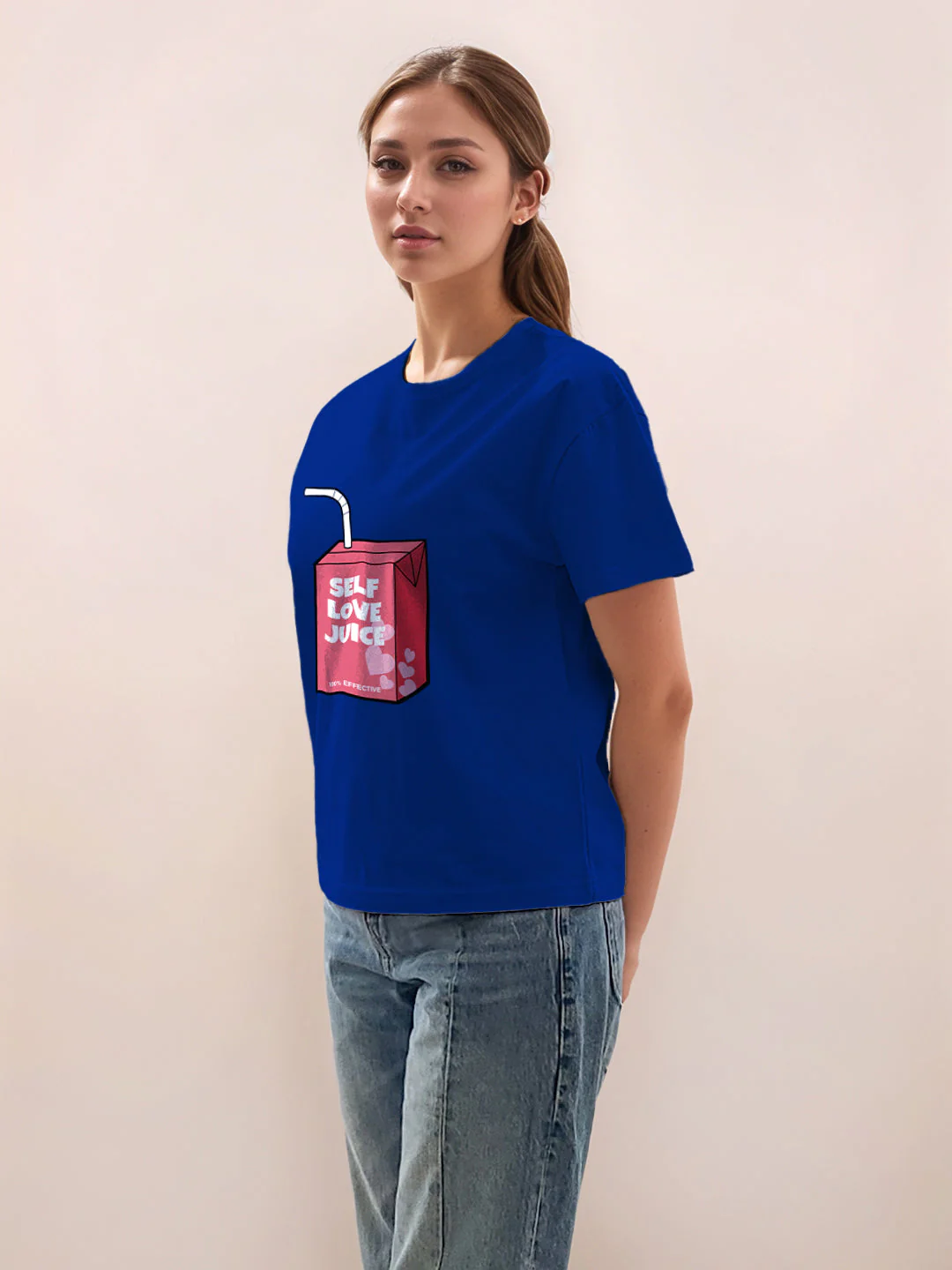 Blue Graphic Half Sleeves T-Shirt - Image 3