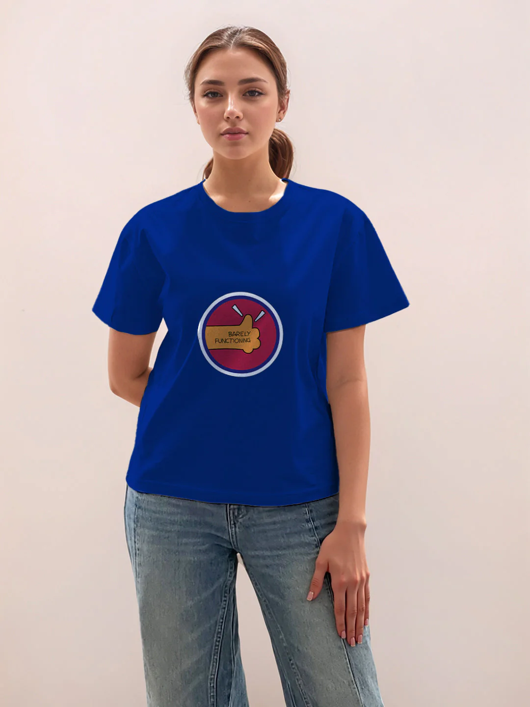 Blue Graphic Half Sleeves T-Shirt - Image 2