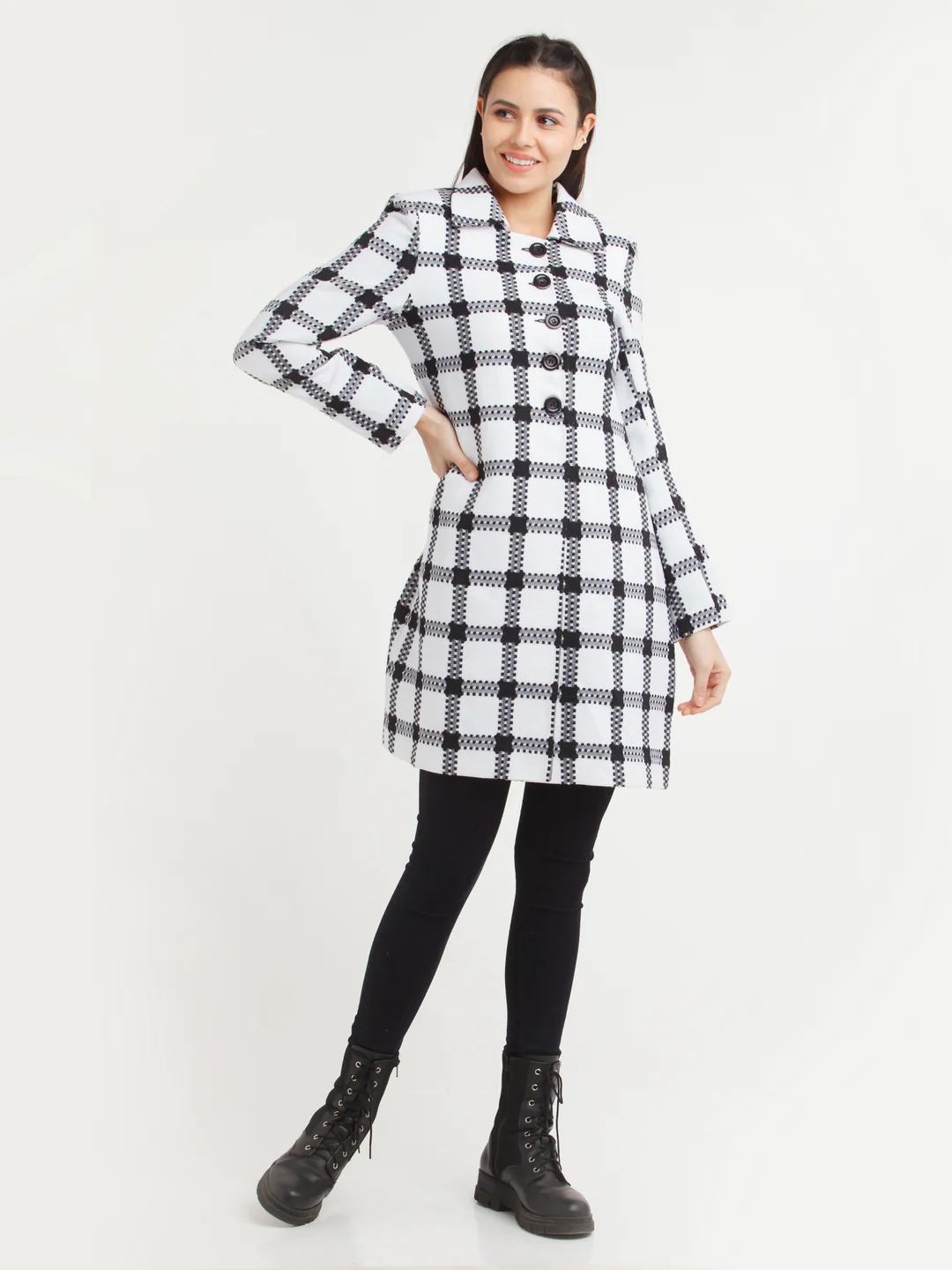 White Checked Jacket