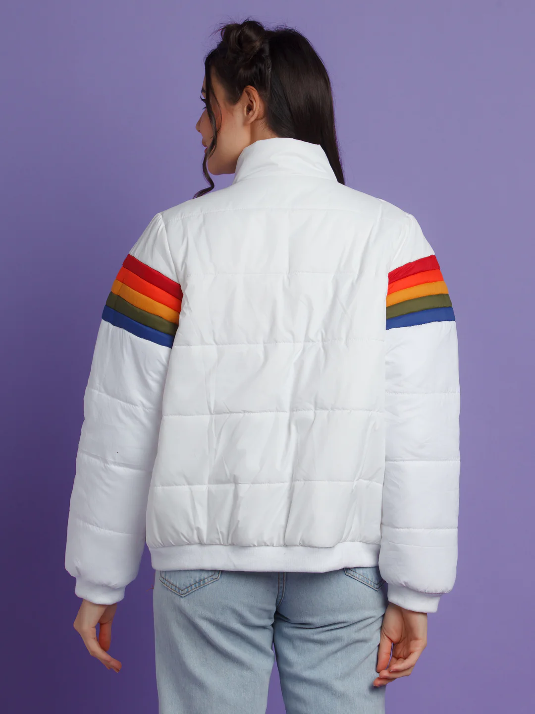 White Colorblock Jacket - Image 4