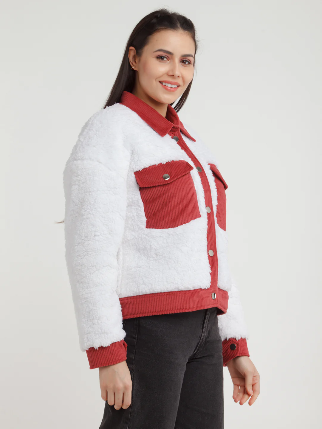 White Colorblock Jacket - Image 3
