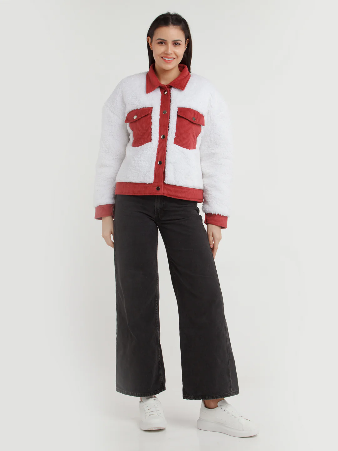White Colorblock Jacket - Image 5