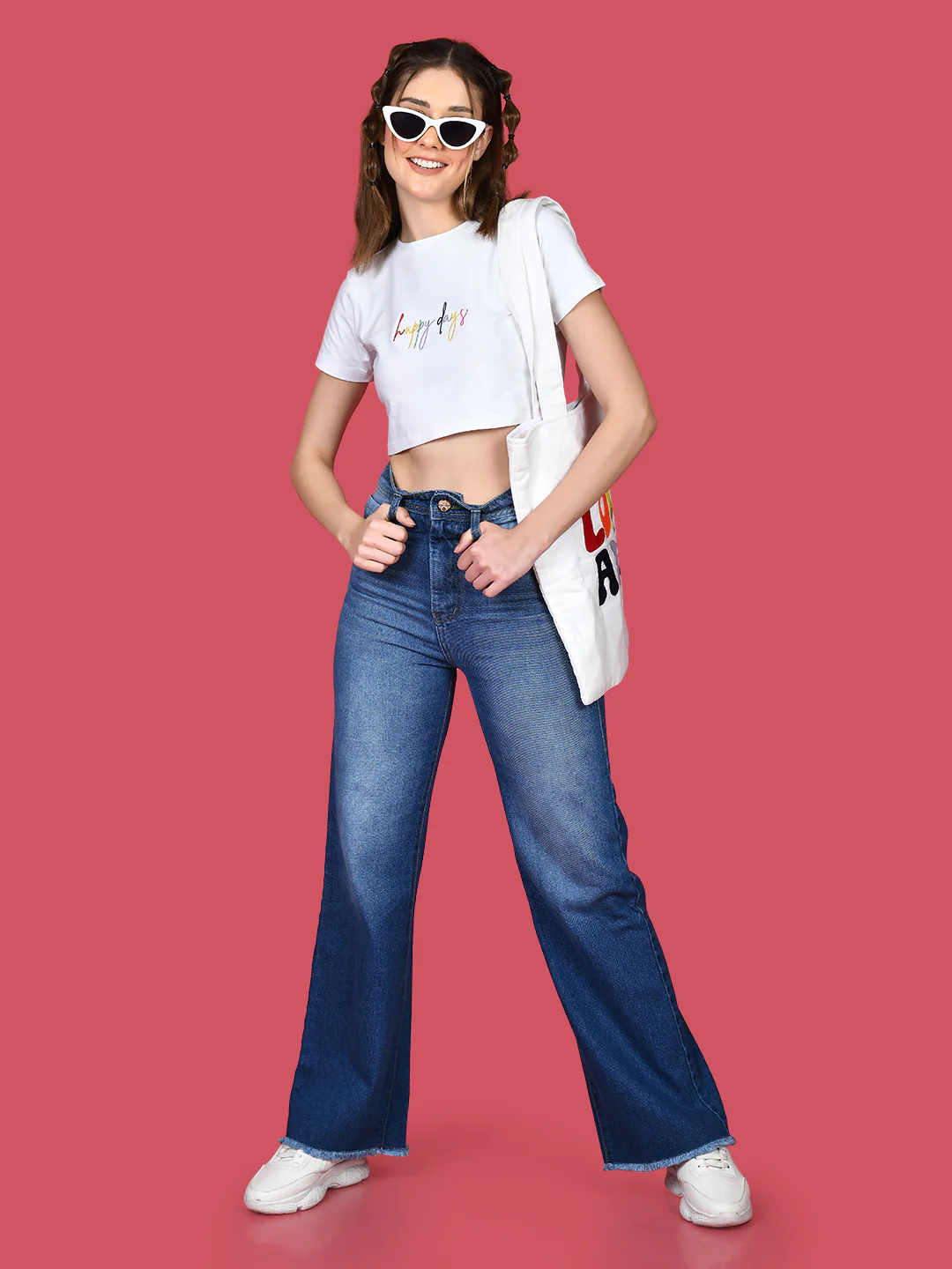 White Embroidered Crop Crop Top - Image 5