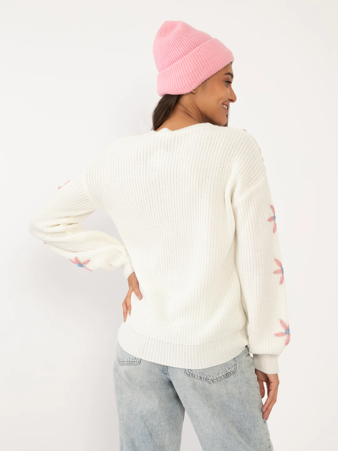 White Embroidered Sweater - Image 4