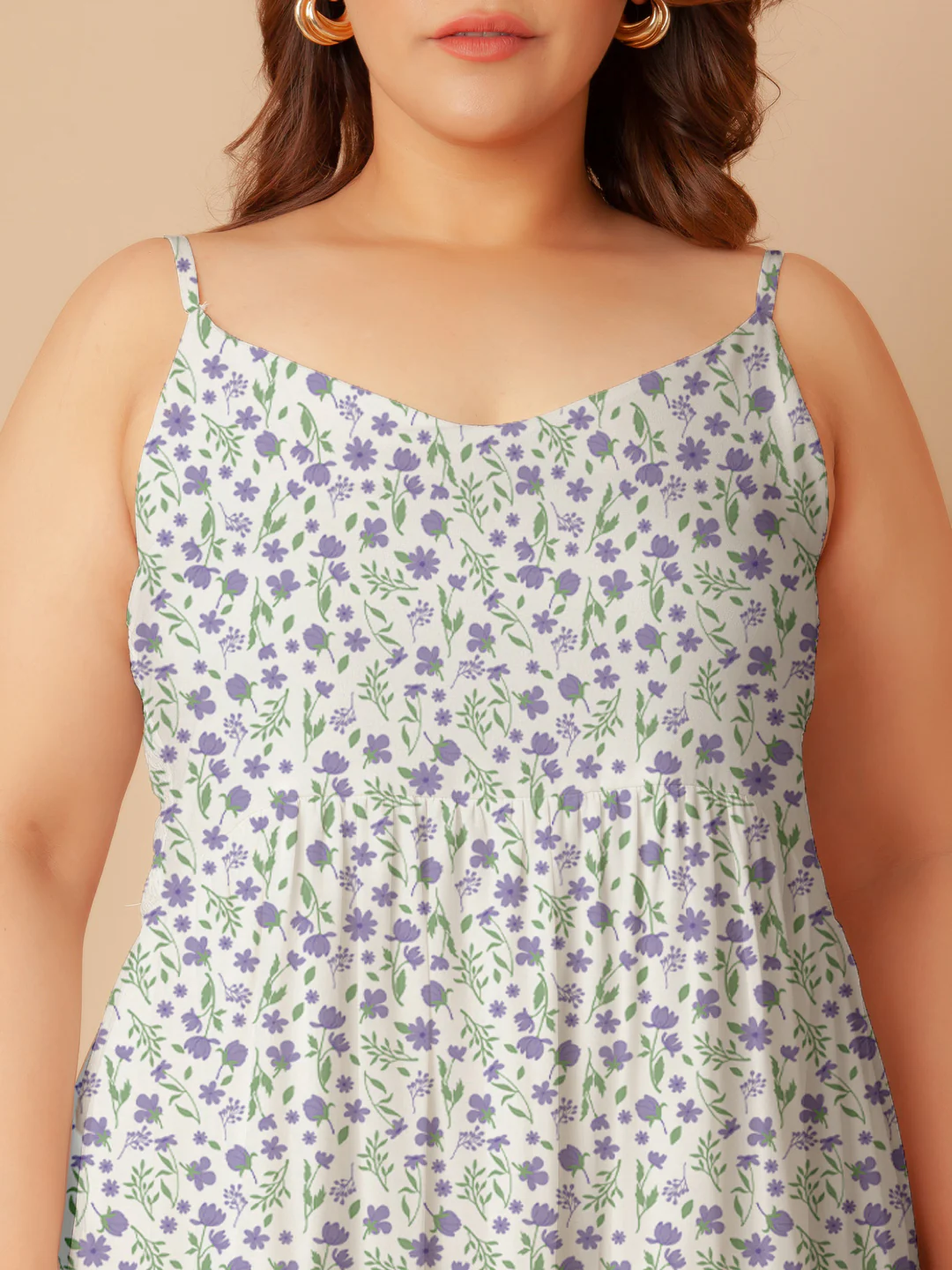 White Floral Print Tiered Maxi Dress - Image 5
