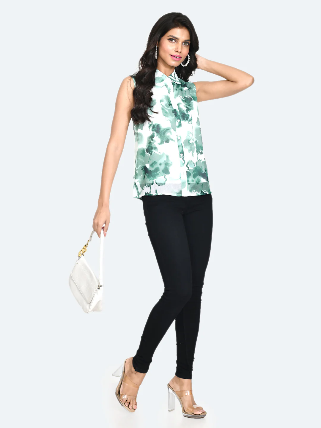 White Floral Print Top - Image 5