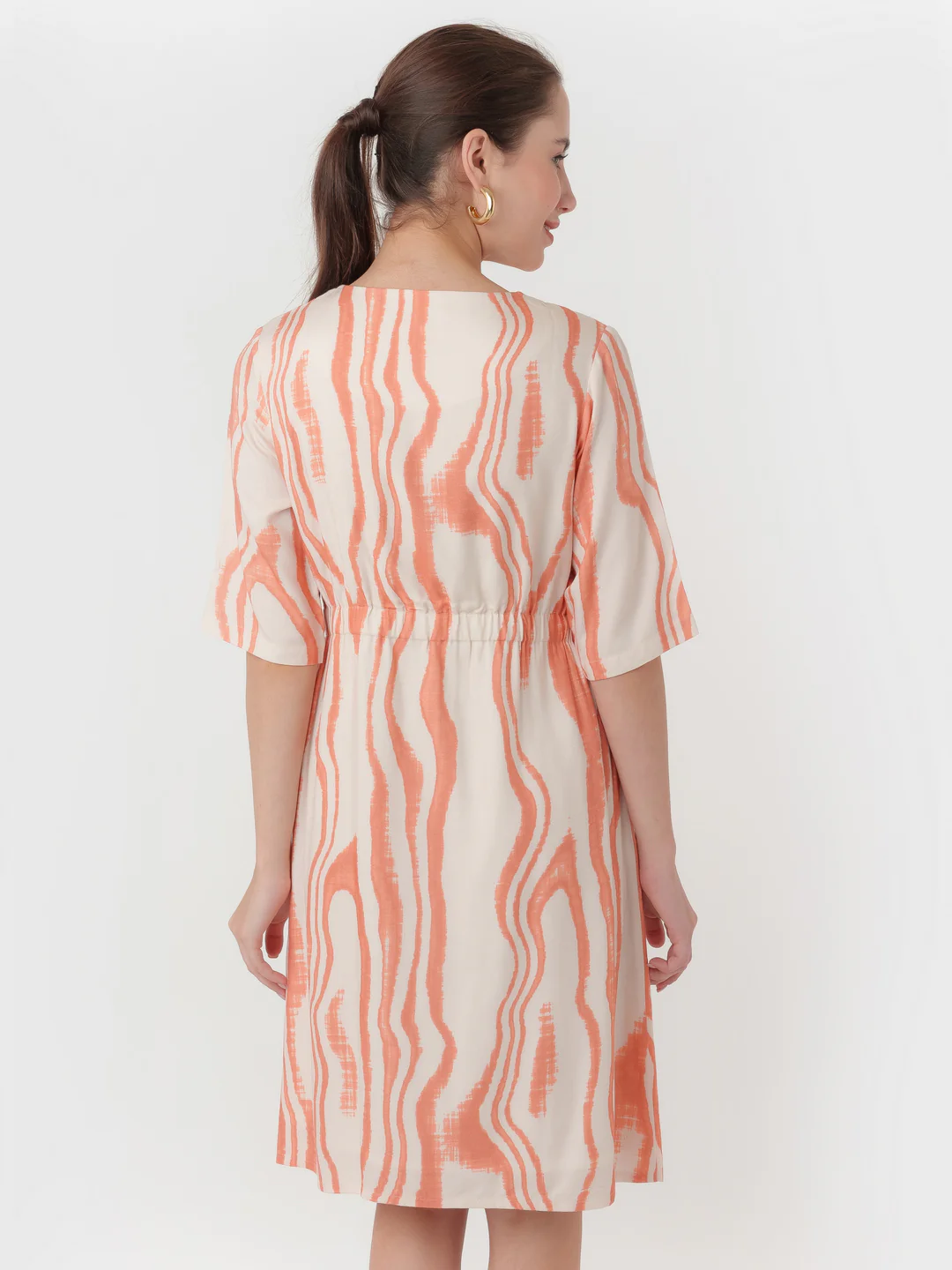 White Printed A-Line Short Dress - Image 4