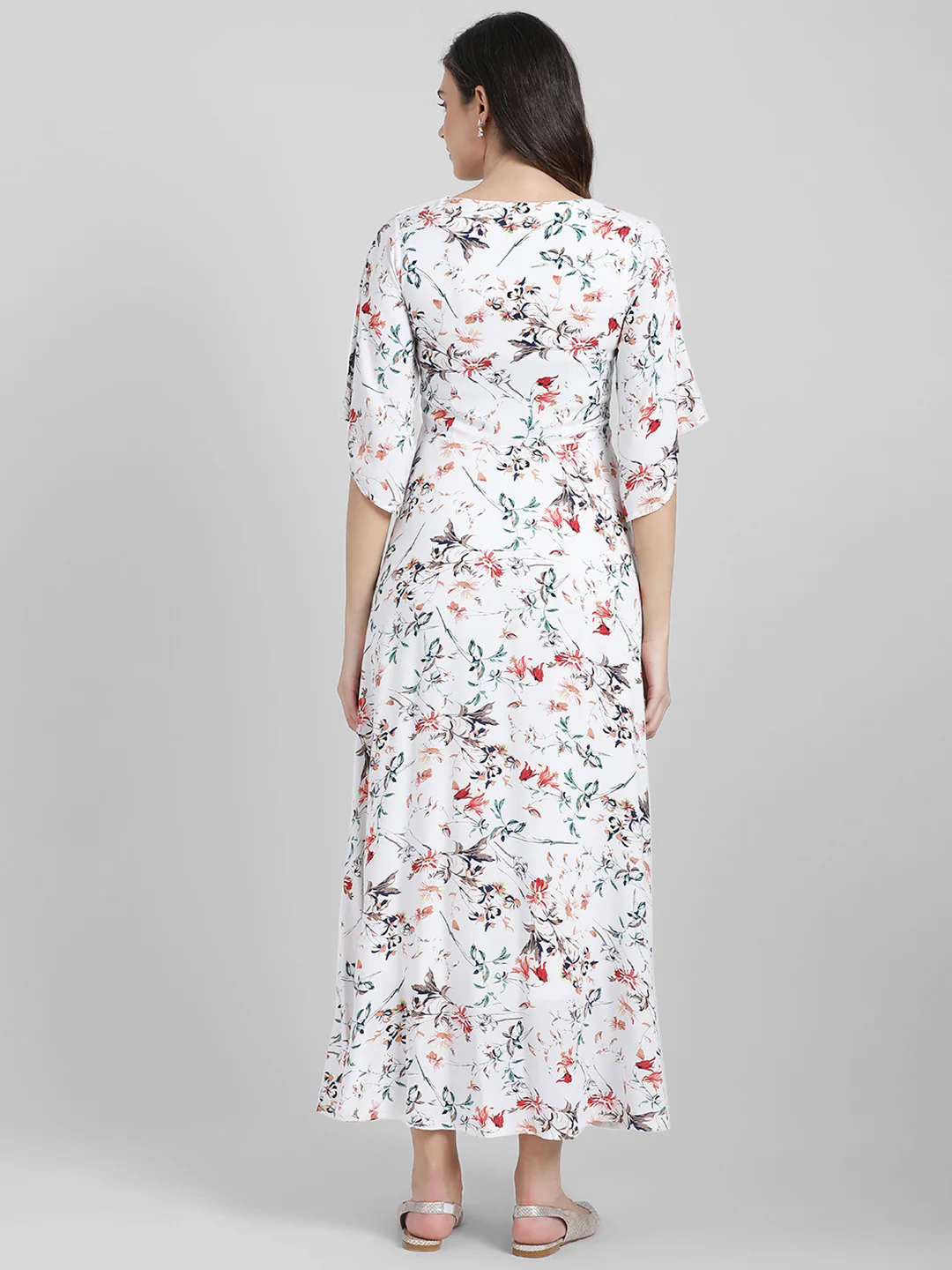 White Printed Maxi Dress - Image 4
